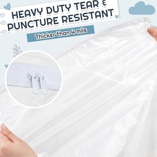 Colingmill 1 Pcs Crib Mattress Storage Bag, 4+ Mil Clear Waterproof Plastic - Image 3