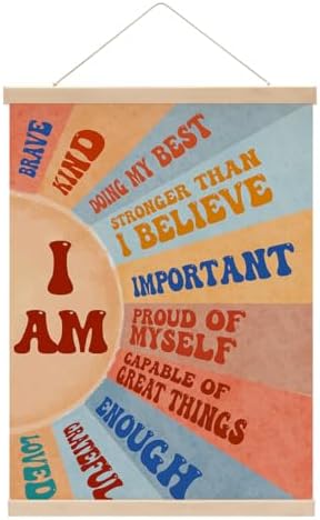 Inspirational Boho Sun Poster Hanger, Positive Affirmations Wall Decor by Unknown