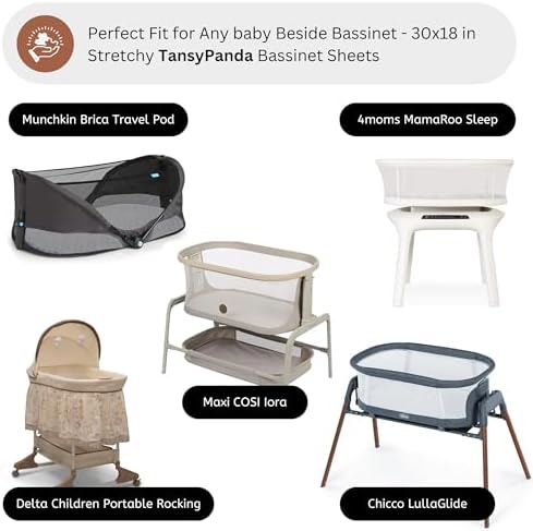 Muslin Bassinet Sheets for Maxi COSI Iora, Delta Children, Munchkin Brica - Image 2