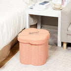 B FSOBEIIALEO Storage Ottoman Cube, Flowers Shaped Ottomans - Image 4