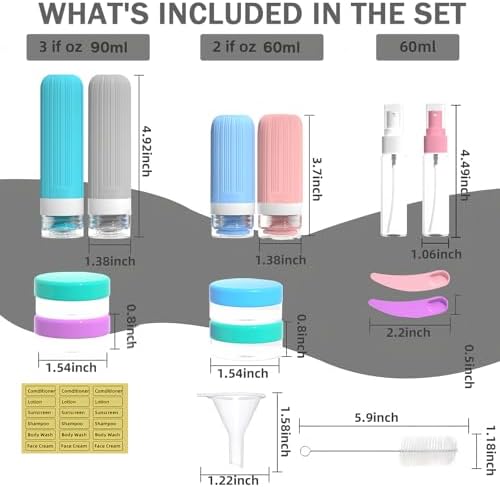 Vitog 16 Pack Travel Bottles Set, TSA Approved Silicone Toiletry Containers - Image 2