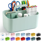 Multiuse Caddy Organizer with Handle, Portable Divided Plastic Tote Bin by AOZITA