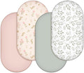 CroBlissful 4 Pack Boho Floral Bassinet Sheets by CroBlissful