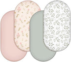 CroBlissful 4 Pack Boho Floral Bassinet Sheets by CroBlissful