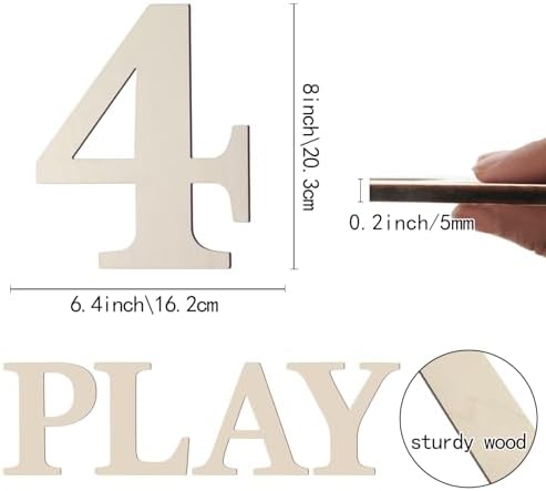 Wooden Numbers 8 Inch Large Paintable Wood Number 4 - Image 2