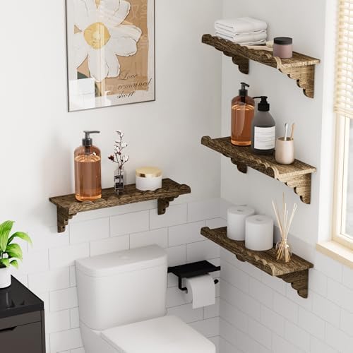 QsQueen Scalloped Wood Wall Shelf – 17 Inch Floating Shelf - Image 4