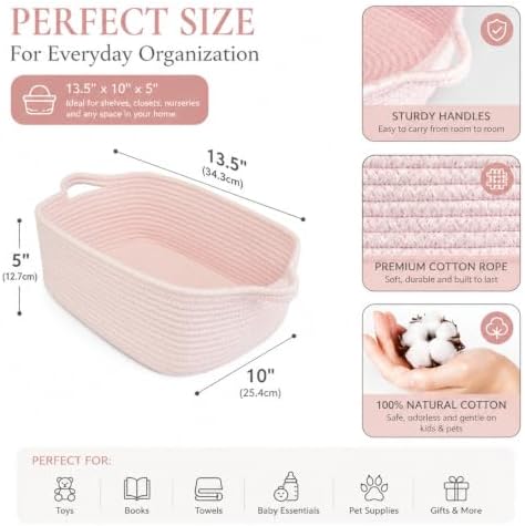XUANGUO Medium Woven Cotton Rope Storage Basket - Image 3