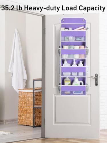 Yecaye Over the Door Organizer forNursery Closet 35.2lbs Load Purple 4 Tier - Image 7