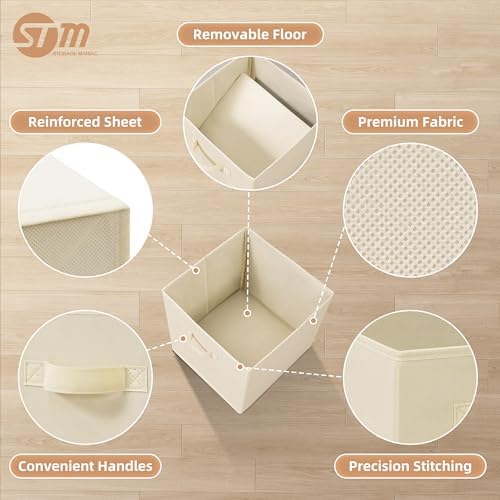 STORAGE MANIAC Storage Cubes, 13 Inch 6 Pack Collapsible Fabric Shelf Bins - Image 3