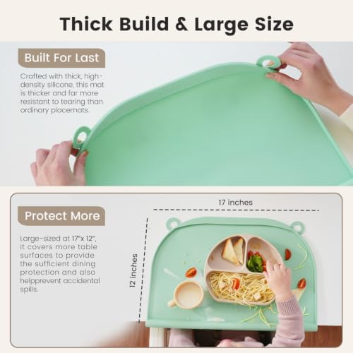 Large Silicone Placemat, Raised Edge Leakproof, Non-Slip - Image 4