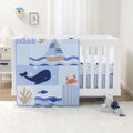 The Peanutshell 3 Piece Nautical Patch Baby Crib Bedding Set Boy, Baby Blanket by ThePeanutshell