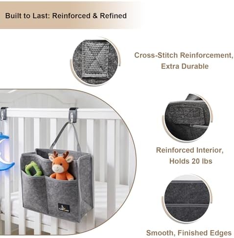 Stair Handrail Caddy Bag for Staircase, Balustrade & Crib Rail, Felt Removable - Image 3