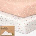 2pk Mini Crib Sheets Fitted 38x26 Pack N Play Mattress Sheet by KeaBabies