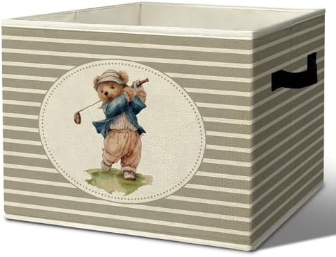Rustic Bear Golf Storage Bins Boxes by Unknown