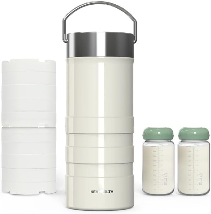 22oz Premium Stainless Steel Breast Milk Cooler, 360° Cooling Gel Ring by KEKHEALTH