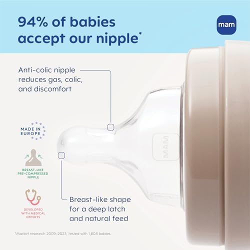 MAM 11oz Active Natural Flow Active Anti-Colic Baby Bottle, 4+ Mths, 4 Pack - Image 3
