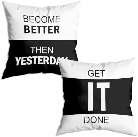 Motivational Throw Pillow Covers 18x18 Set of 2, Inspirational Gifts, by ZNGFON