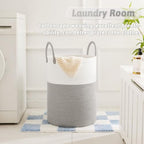 Artfeel Laundry Basket, Woven Cotton Rope Laundry Hamper, 100L - Image 2