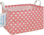 Rectangular Collapsible Storage Basket Nursery Organizer Pink Heart by LANGYASHAN