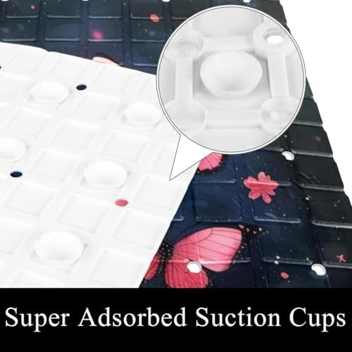 Shower Mat Non Slip, Glowing Butterflies Anti Slip Bath Mat - Image 3