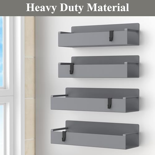 HuggieGems 4 Pack Dark Grey Magnetic Spice Rack Organizer - Image 4