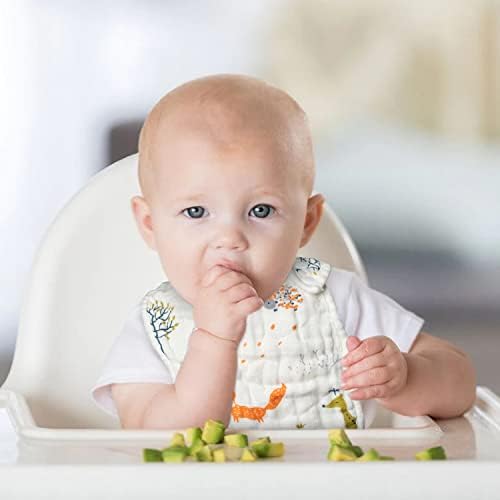 Zainpe 6Pcs Snap Muslin Cotton Bibs - Image 5