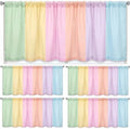 4 Pcs Pastel Colorful Window Valances Curtains by Mindsoft