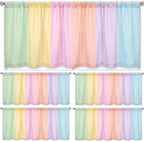 4 Pcs Pastel Colorful Window Valances Curtains by Mindsoft