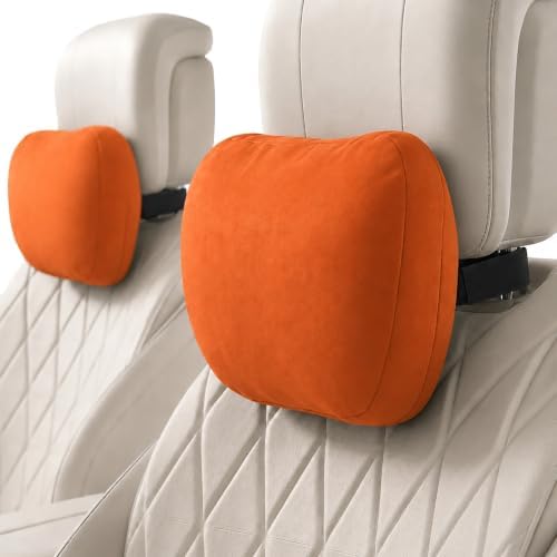 2 PCS Car Pillow for Driving Seat Soft Suede Headrest Neck & Lumbar Support by GoodpillowBetterdriver