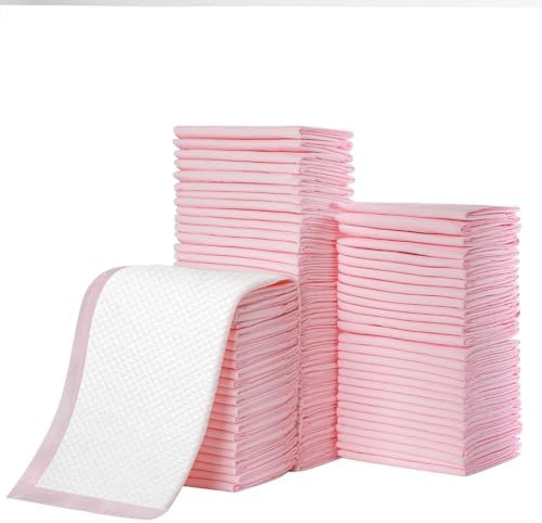 80 Count Disposable Baby Changing Pads, 18”x18” Pink – Super Absorbent - Image 5
