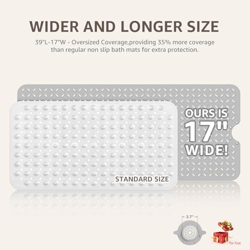 OTHWAY Bath Mat for Tub Non Slip: 39" X 17" Long Bathtub Mat - Image 6