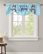 Snowman Christmas Blackout Tie Up Valance Curtains - Image 4