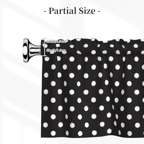 Black and White Polka Dot Valance Curtain - Image 3