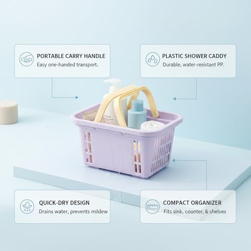 Portable Shower Caddy with Handle, Compact Plastic Bathroom Organizer Bin - Image 5