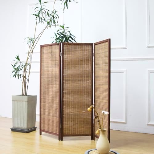 Furnnylane 3 Panel Short Room Divider Screen, Small Bamboo Panel Divider by Furnnylane