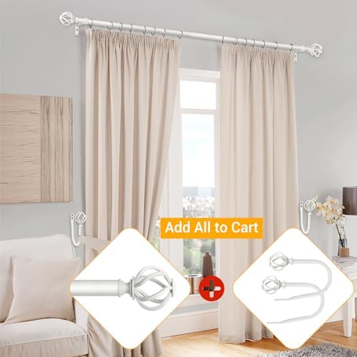 USFOOK White Curtain Holdbacks, Decorative Drapery Tiebacks, 2 Pack/1 Pair - Image 6