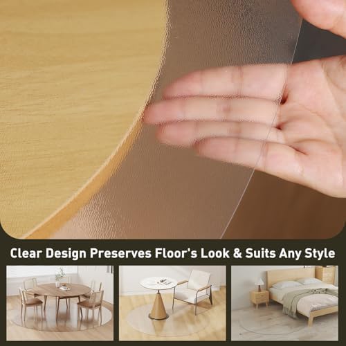Clear Plastic Floor Mat for Under Dining Table, 4ft Round No Slip Waterproof - Image 6