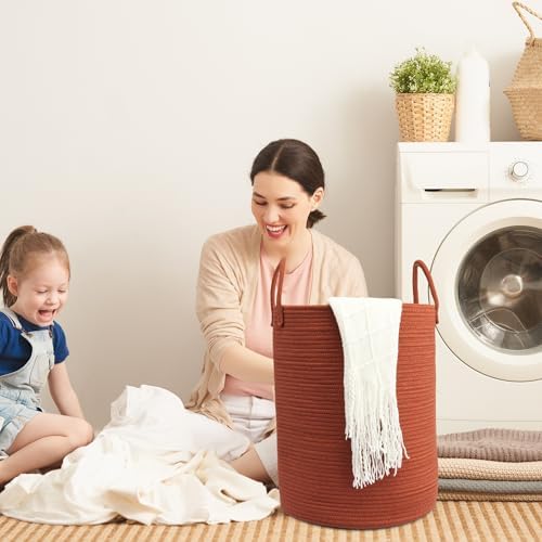Woven Cotton Rope Laundry Basket - Image 4