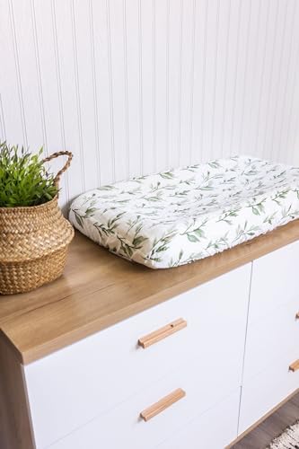 Crane Baby Changing Pad Cover, 100% Cotton Sateen Exterior, Floral Leaf Baby - Image 4