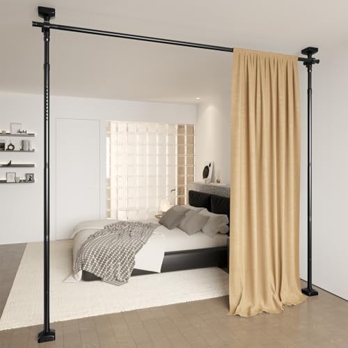 Room Divider No Drilling Curtain Rod Wall Divider by Unknown