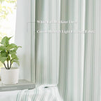 ZJDECOR Green White Striped Full Blackout Curtain Panels 90 Inches Long - Image 3