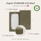 Crib Sheets, 100% Organic Cotton Muslin, Fitted 28"x52" Standard - Image 3
