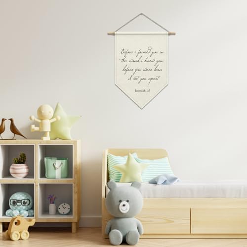 Bible Verse Wall Decor, Scripture Quote Pennant Hanger Banner - Image 2
