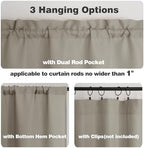 Chyhomenyc Stone Beige Valance for Windows, Light Filtering Faux Linen Solid - Image 5