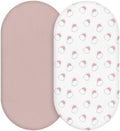 Muslin Bassinet Sheets 2 Pack, Universal Cotton Fitted Baby Mattress Sheet by LYRICHOMBABY