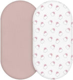 Muslin Bassinet Sheets 2 Pack, Universal Cotton Fitted Baby Mattress Sheet by LYRICHOMBABY