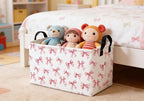 Essme Rectangular Pink Baskets, Girls Storage Box, Cute Basket - Image 3