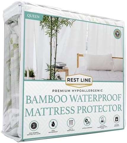 RestLine Premium Bamboo Waterproof Mattress Protector by RestLine