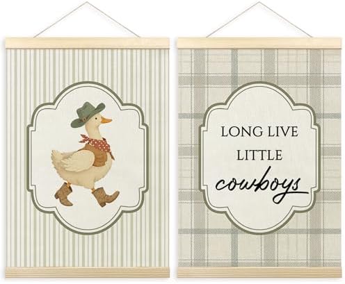 TLESKE Western Cowboy Goose Nursery Wall Art Poster, Boy Nursery Wall Decor by Unknown