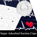 Shower Mat Non Slip 26.8 x 15.1 Inches, Heart Beat Bathtub Mat Shower Stall Mats - Image 3